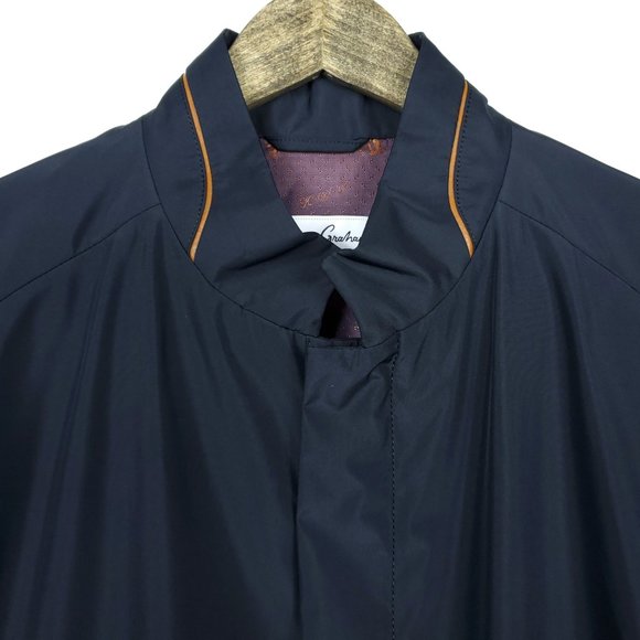 Robert Graham Navy Blue Pockets Rain Jacket Coat - Picture 2 of 8